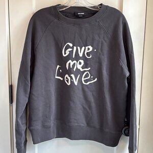 Zadig and Voltaire Give Me Love Sweatshirt New with Tags Medium Carbone Women